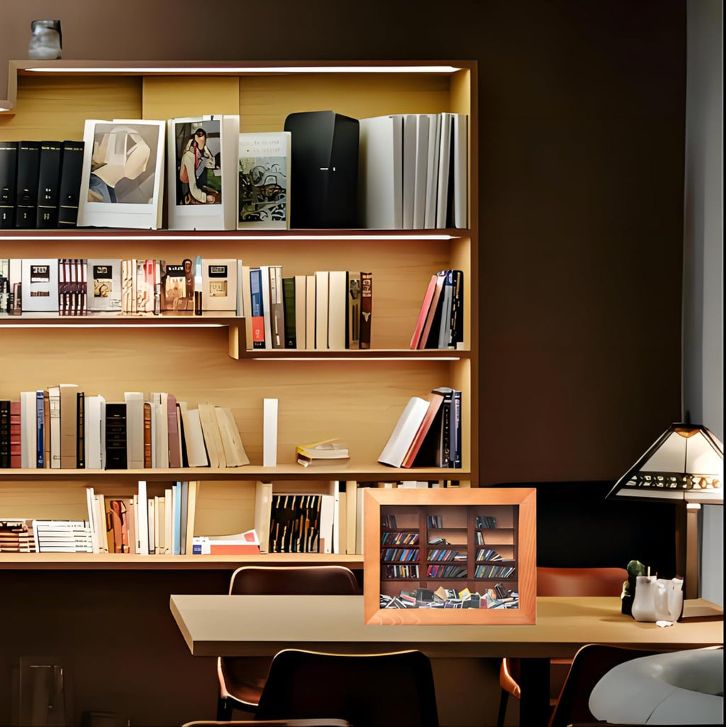 Miniature Book Library with 200PCS Mini Bookshelf I195