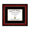 Single Diploma Frame with Double Matting for 15x22 x 12x22 Tall Diploma with Mahogany with Gold Lip 1 5/8x22 Frame N7204