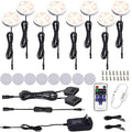 Black 8 Pack LED Puck Lights with RF Wireless Remote Control S1976