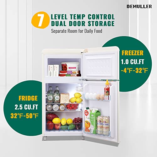 Retro Mini Fridge with two doors S549