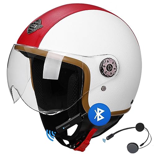 Leather Vintage Motorcycle 3/4 Helmet G638
