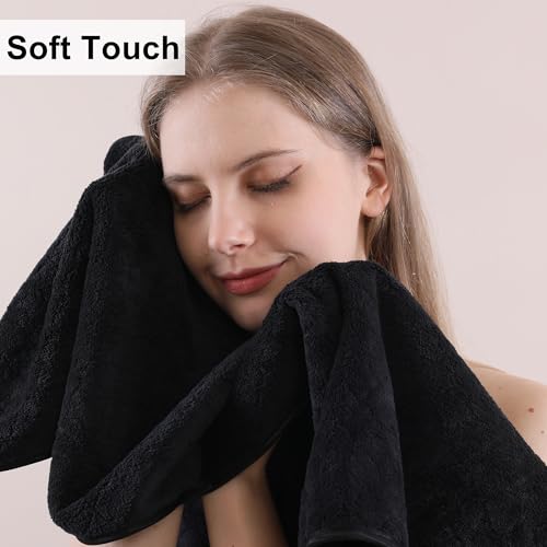 Extra Large Bath Towel Sets of 8, 2 Oversized Bath Towels, 2 Hand Towels, 4 Washcloths, 600GSM Soft Microfiber Quick Dry Highly Absorbent Bath Towels Sheets (Violet) L716228