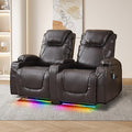 Brown Electric Power Loveseat Recliner Chair with Storage Armrest X148529