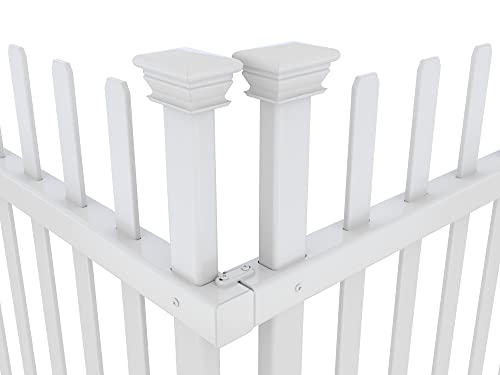 White No Dig Vinyl Fence 44" W x 41" H V226909