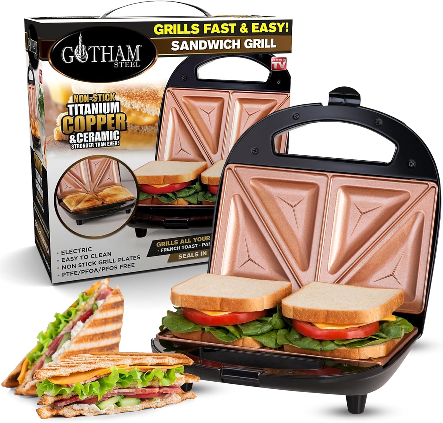 Nonstick Panini Press Sandwich Maker L934730
