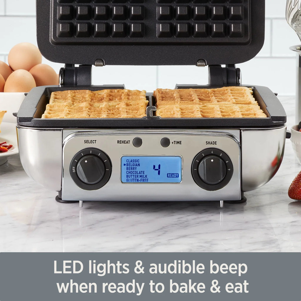 4 slice Belgian Waffle Maker with Removable Plates X894