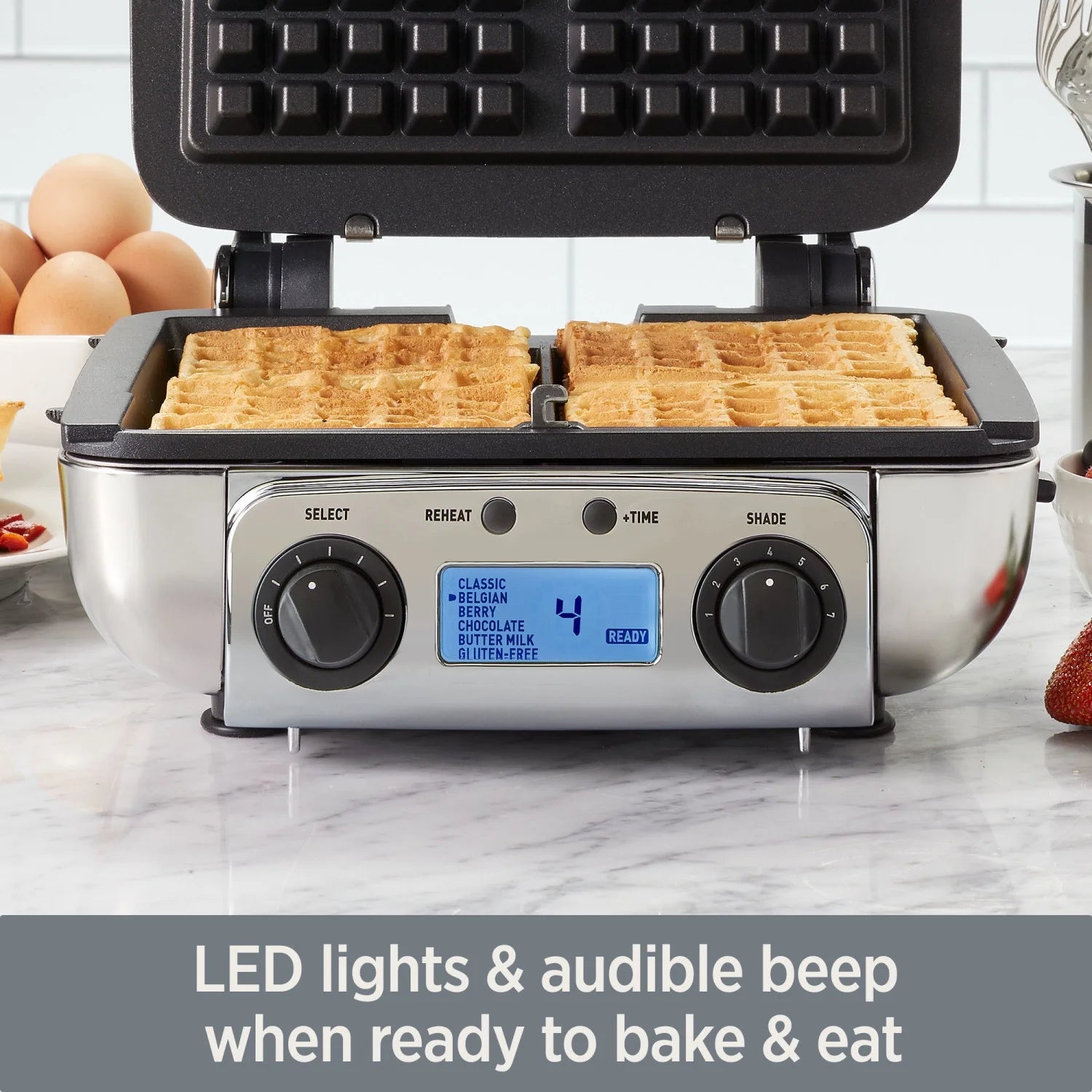 4 slice Belgian Waffle Maker with Removable Plates X894