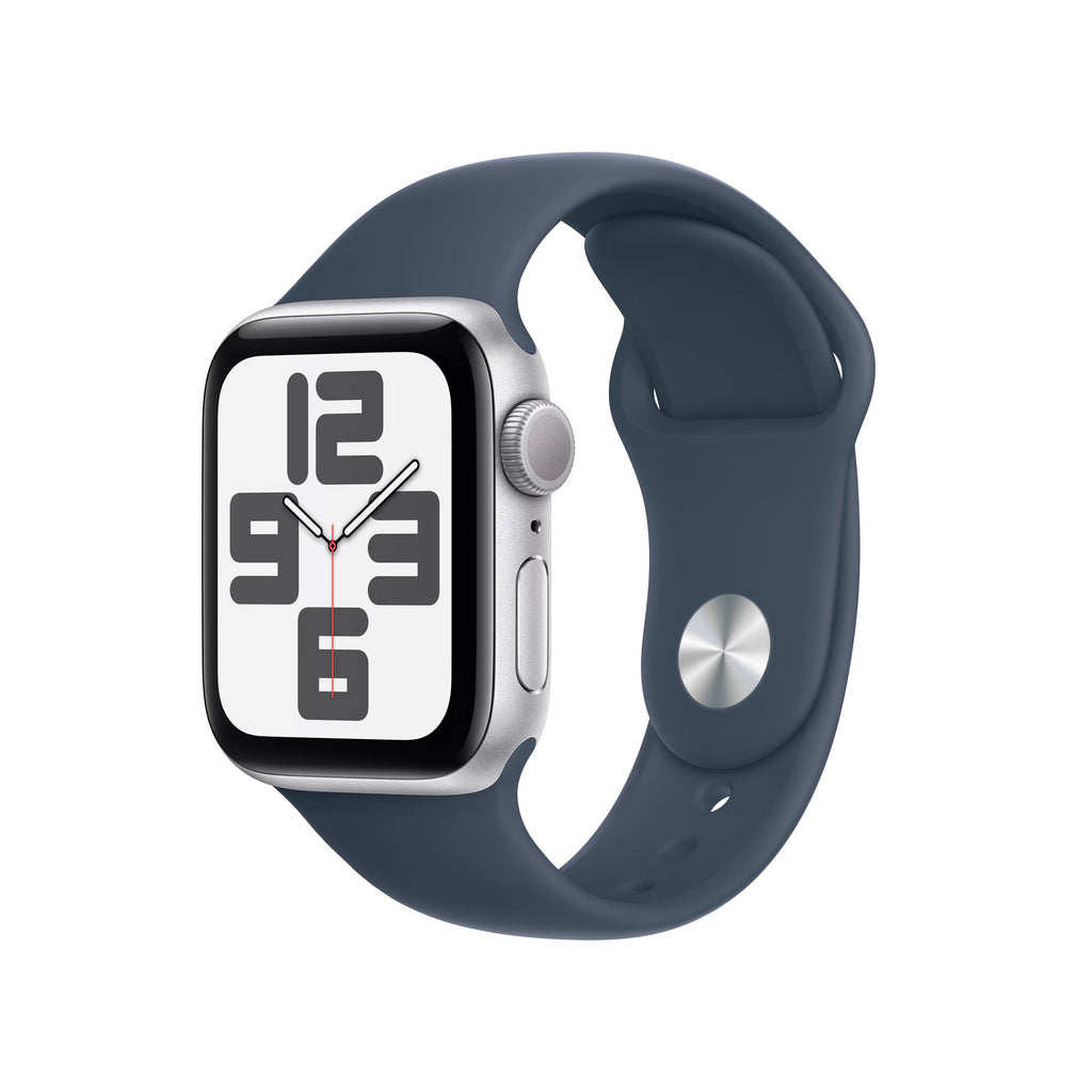 Silver Aluminum 40mm GPS Smartwatch with Storm Blue Sport Band I774