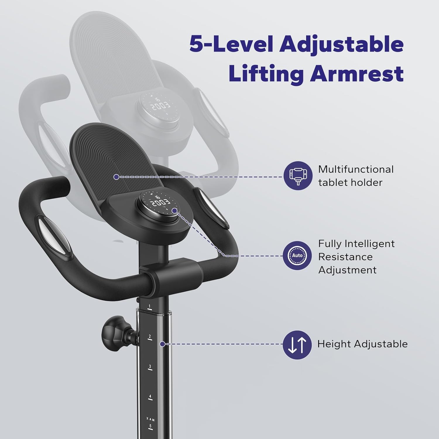 Elliptical Exercise Machine with Magnetic Driving System, 16 Resistance Levels, 330LBS Loading Capacity G356
