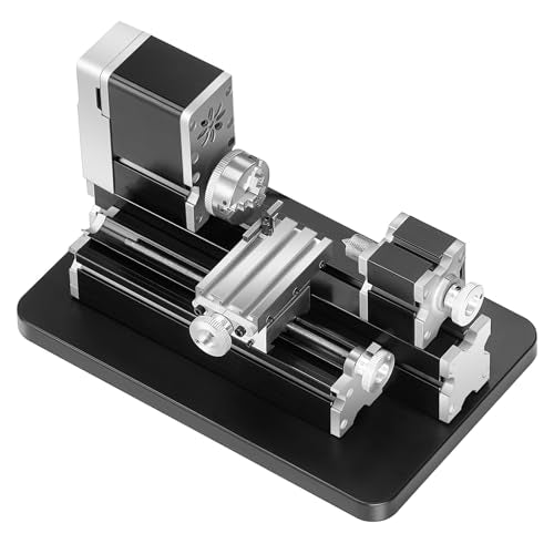 Mini Metal Lathe Machine, 2.76 x 5.12 in, 36W Power, 20,000 RPM Speed, with 3-jaw Chuck, Aluminum Alloy Handwheel H7023