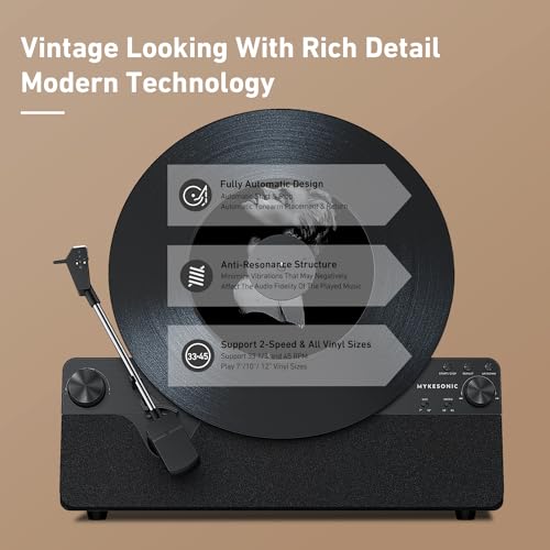 Vertical Automatic Belt Drive Vinyl Turntable with Bluetooth D109228