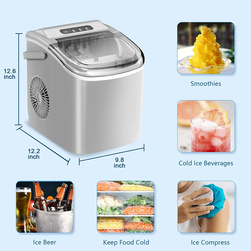 Countertop Ice Maker Portable Ice Machine, 26Lbs/24H D5207