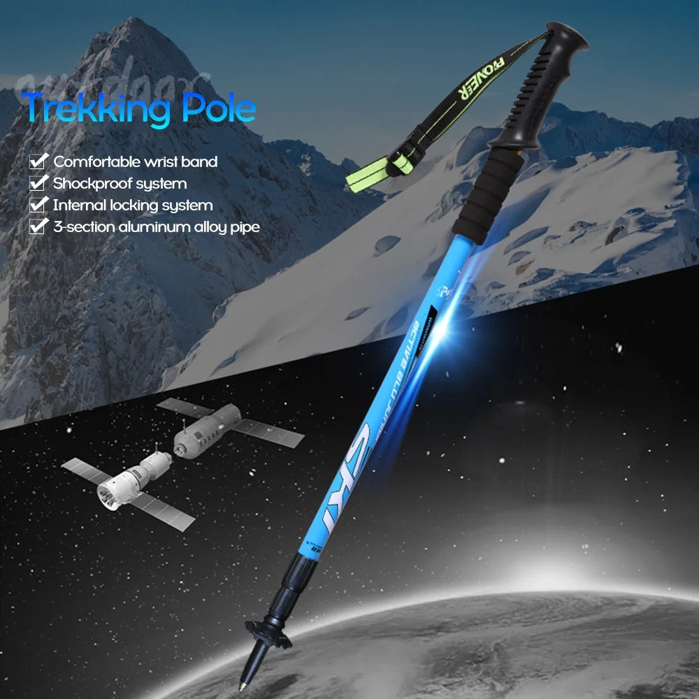 3-Section Telescopic Adjustable Trekking Hiking Cane V2517