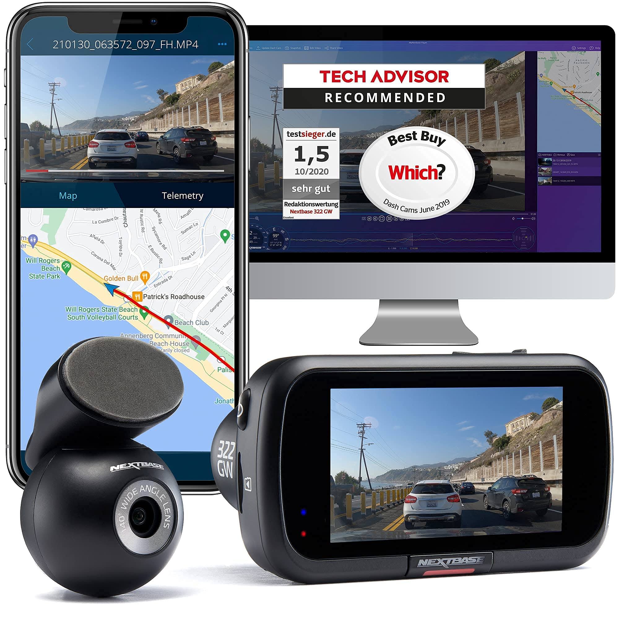 Dash Cam Front and Rear Camera 1080p 60fps HD WiFi Bluetooth GPS J127538