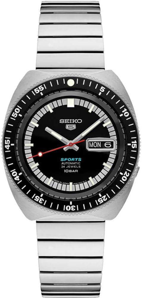 Automatic Sports Watch with Black Dial, Rotating Bezel, Water-Resistant 100M Y913