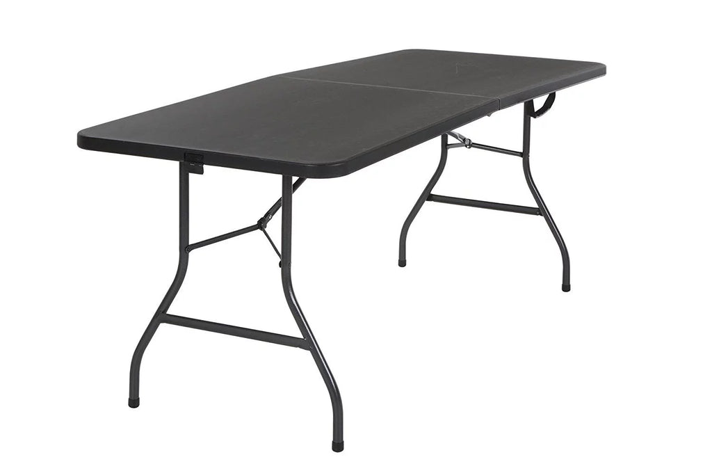Black 6 Foot x 30 Inch Fold-in-Half Folding Table N41744