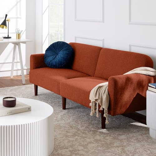 Slate Blue Boucle Loveseat Sofa with Real Wood O61984