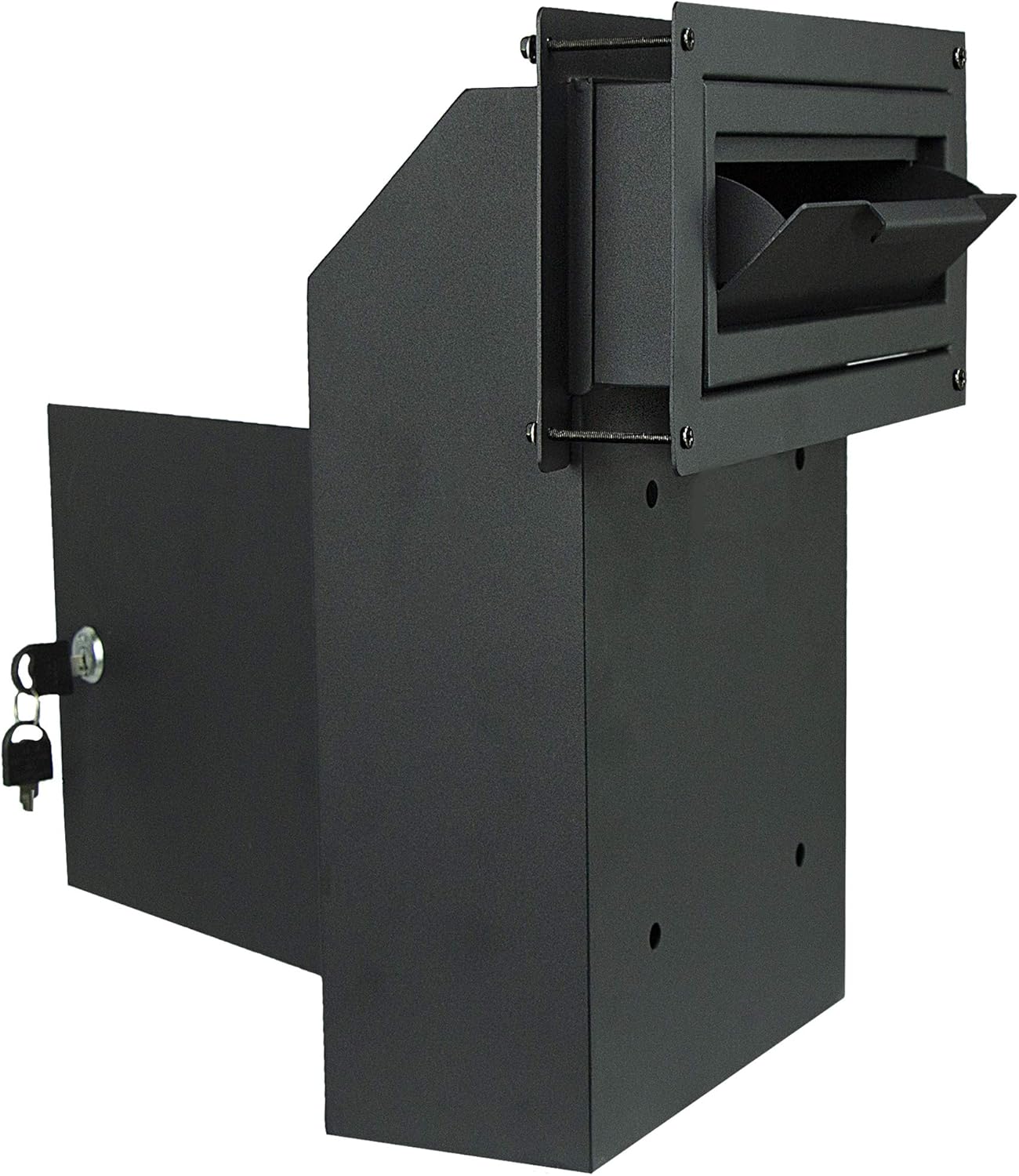 Black Locking Steel Mailbox with Rear Access R386531