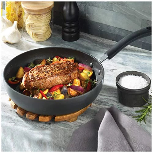 Hard Anodized Nonstick 8 In and 10 In Fry Pan Cookware Set, 2 Piece, Black S112