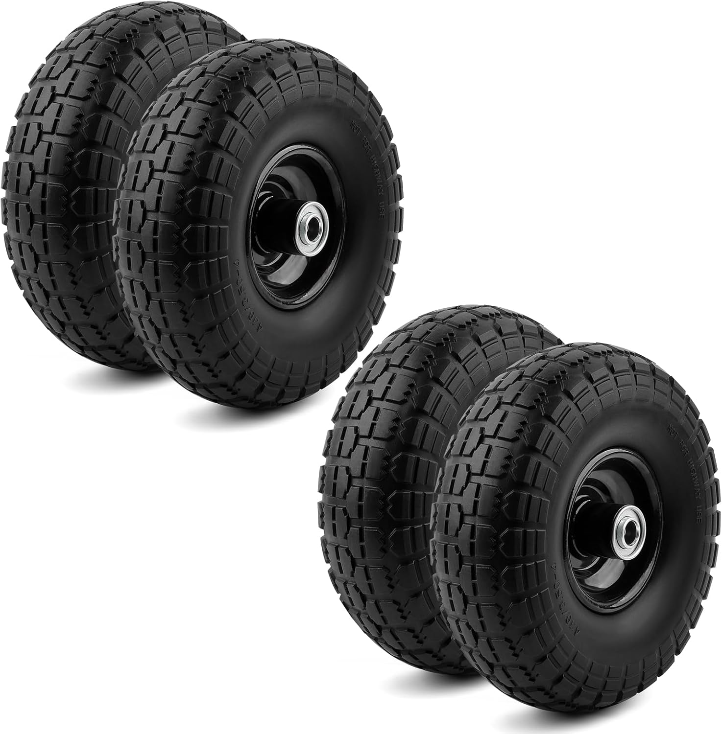 10" Flat-Free Black Replacement Tires 4 Pack C280
