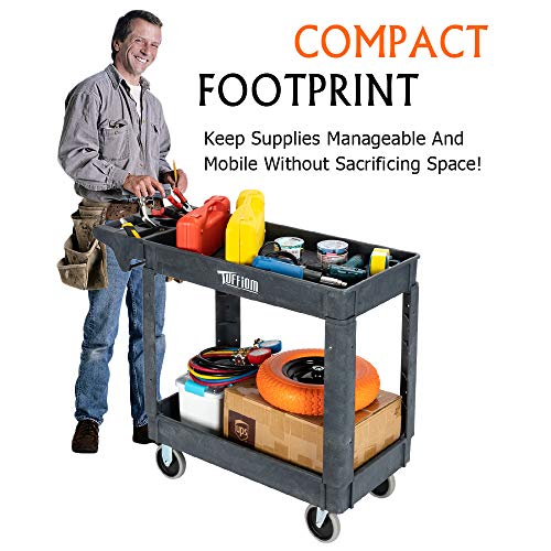 Plastic 3-Tier Utility Cart with Wheels, 550lbs Capacity F71824