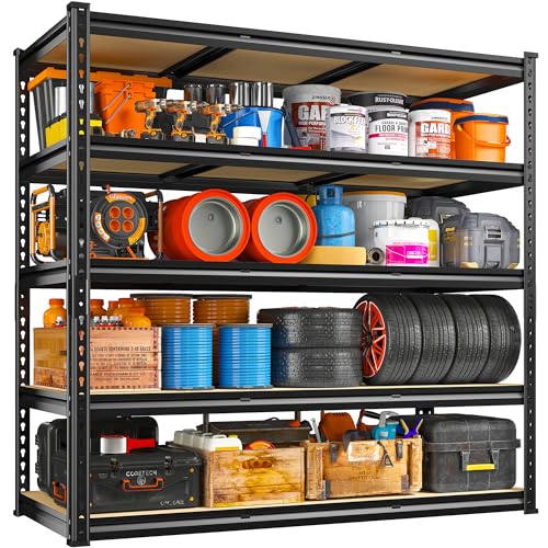 48" W x 72" H x 24" D 5 Tier Heavy Duty Garage Shelving R3664