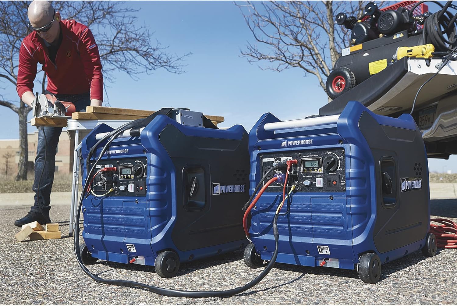 4500 Surge Watts 3500 Rated Watts Electric Start Inverter Generator Pack of 2 G41415