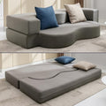 Queen Size Floor Sofa Bed with Memory Foam, Light Gray X93069