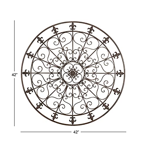 Metal Wall Sculpture Circle Wall Art 42" x 1" x 42" Black Z59247
