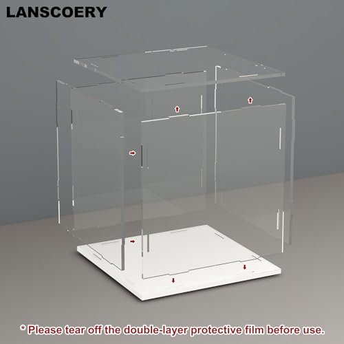 Acrylic Display Case 15.7x15.7x15.7inch White Base H38252