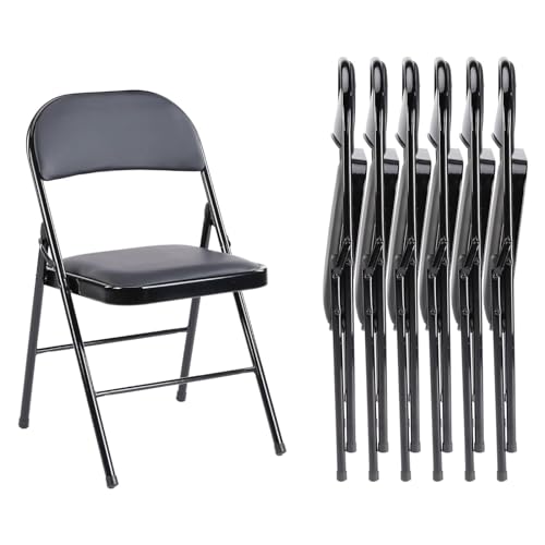 12 Pack Leather Padded Metal Folding Chairs A761525
