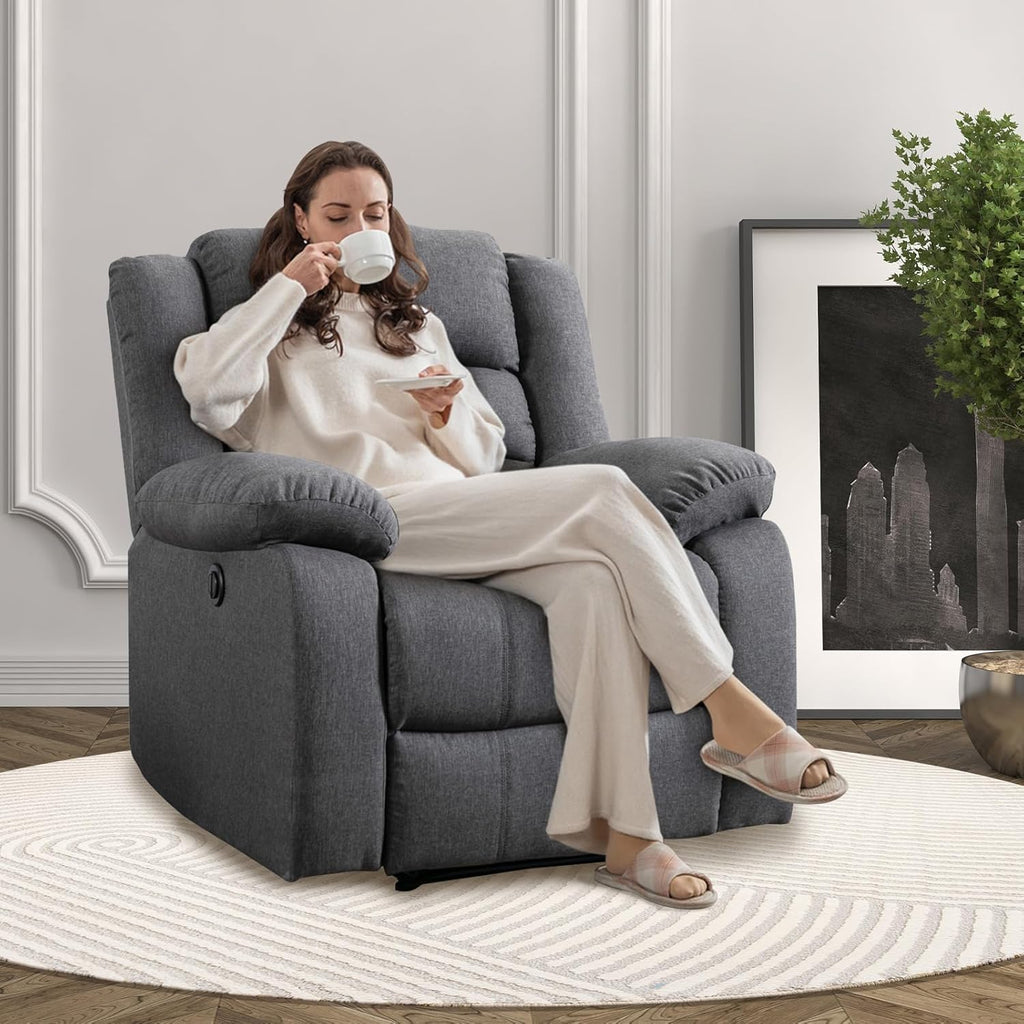 Grey Fabric Power Recliner Chair H73460