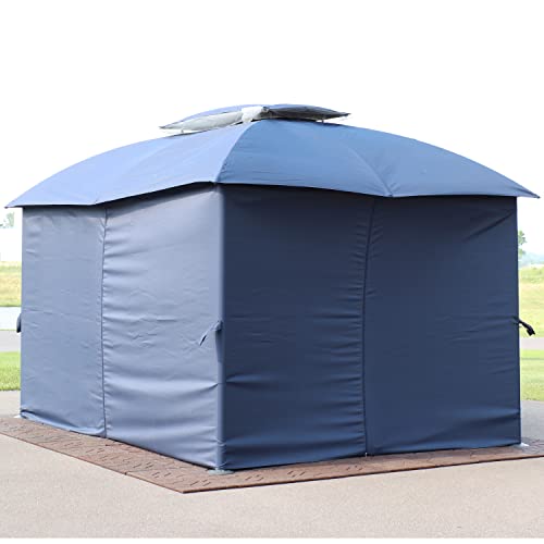 Tan 4-Piece Polyester Gazebo Sidewall Set L611109