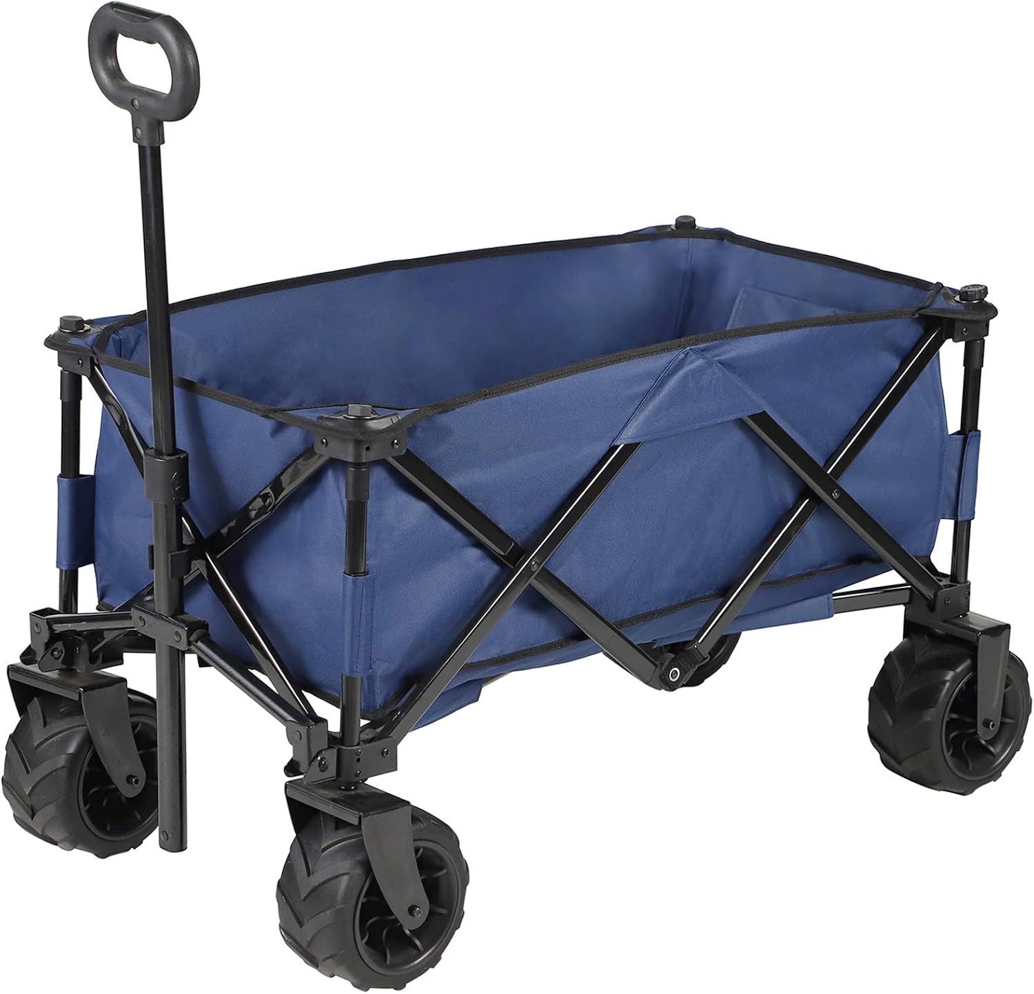 Large Capacity Collapsible Wagon Cart with Big Wheels (Black) W4924