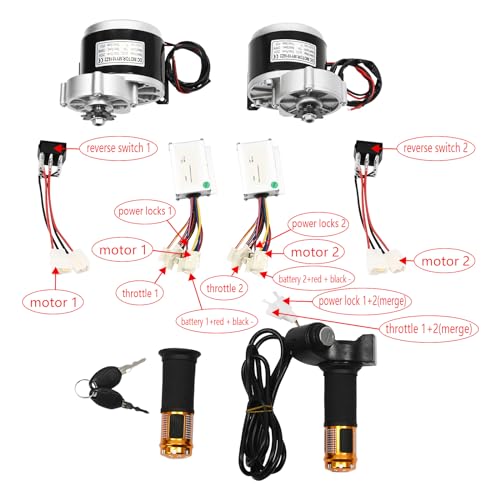 10IN 24V/36V Dual Motor Drive Air Wheel Off-Road Wheel Conversion Kit with Reverse Switch L378284