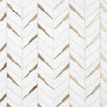 Polished Marble and Brass Wall Mosaic Tile F628187
