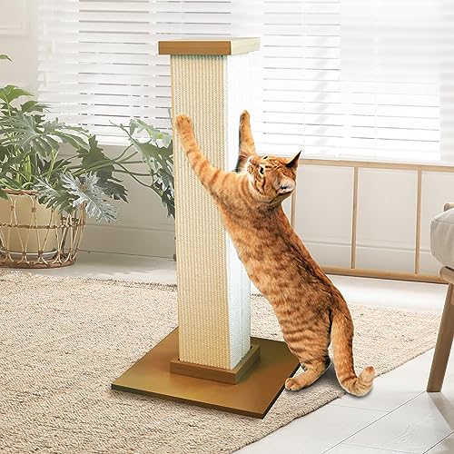 Beige Large 32 Inch Sisal Fiber Scratching Post N521592