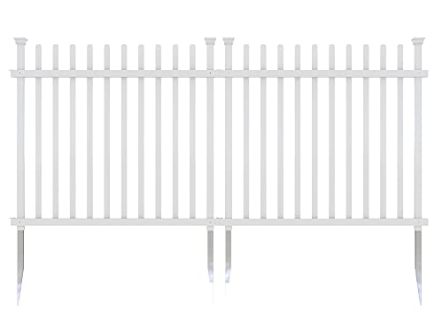 White No Dig Vinyl Fence 44" W x 41" H V226909