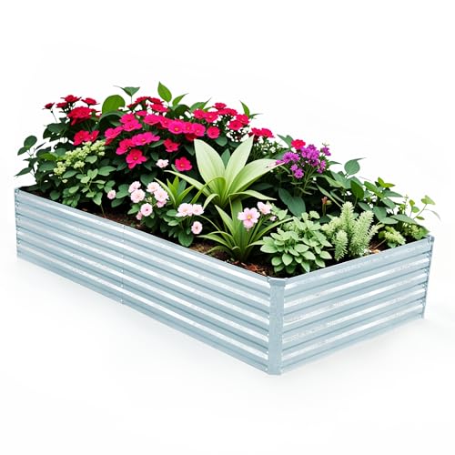 Galvanized Raised Garden Bed 8x4x1.5FT Metal Deep Planter B597