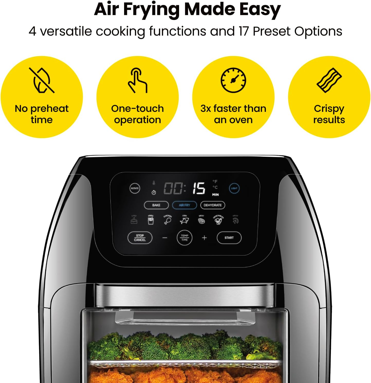 10L 3.6Qt Air Fryer with Rotisserie Dehydrator V637
