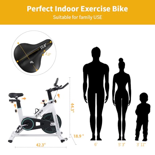 Stationary Exercise Bike with LCD Monitor and Comfortable Seat Cushion Q695078