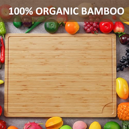 Extra Large Bamboo Wood Cutting Board, 30 x 20 Inch with Juice Groove O83489