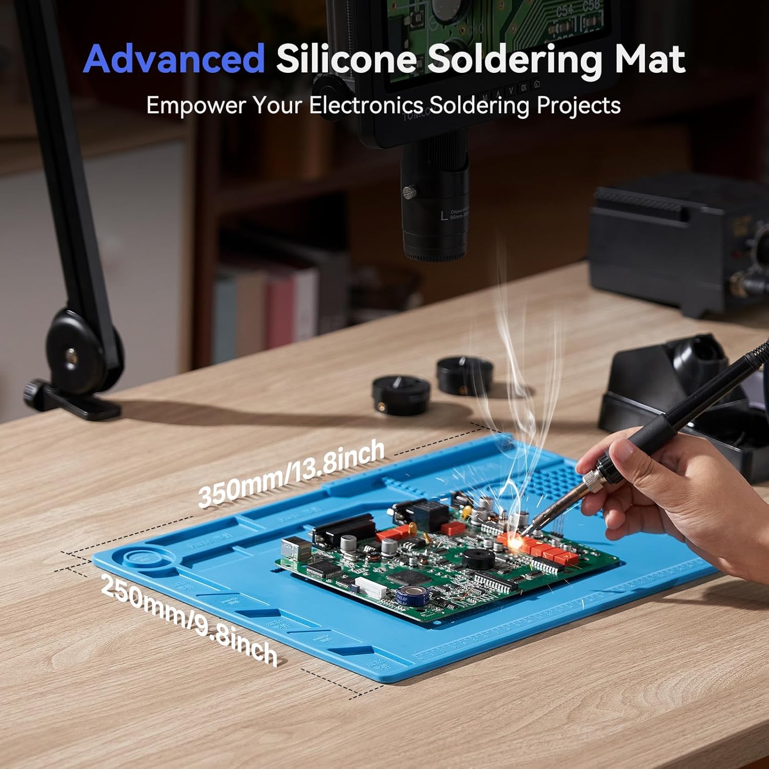 Flex Digital Soldering Microscope 2000x, 10.1" HDMI Microscope with 3 Lens, Ring Light, 64GB Q2569