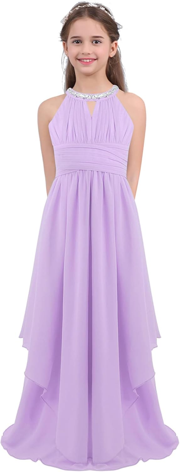 Lavender Floral Lace Long Romper Dress C7644