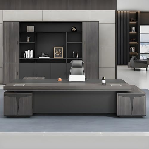 Large Executive Desk with Drawer L-Shaped Computer Desk with Drawers H269