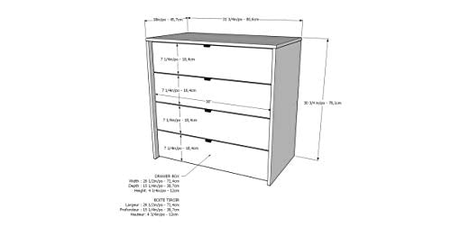 4-Piece Bedroom Set with Bed Frame, Headboard, Nightstand & Dresser, Queen White Bark Grey O78162