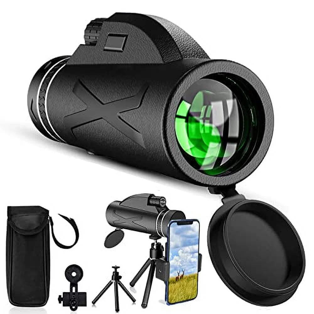 80x100 Monocular Telescope with Smartphone Holder & Tripod A28950