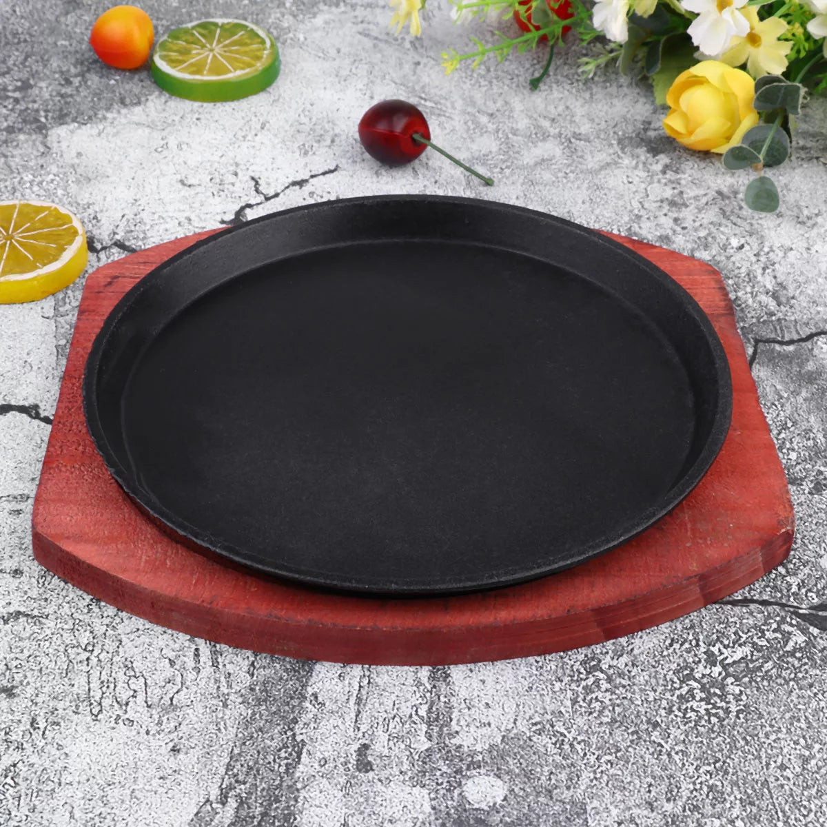 Cast Iron Sizzling Skillet Set A713