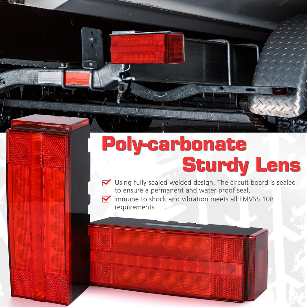 LED Submersible Rectangular Trailer Tail Light Kit O10754