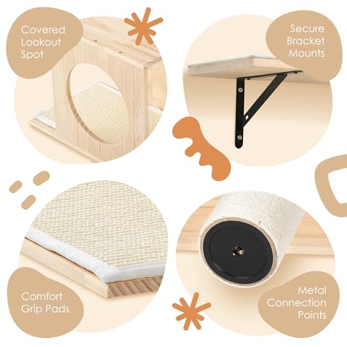 51 x 35 Inch Wall Mounted Cat Tree J529330